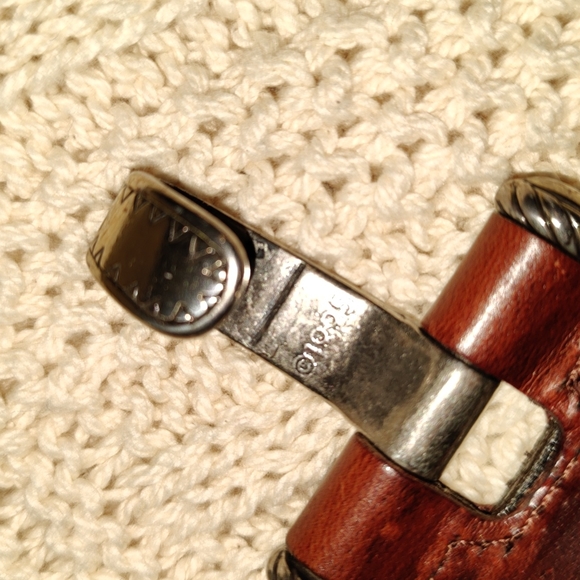 Vintage 90s Braided Leather Belt Large Buckle Western 2" width - Picture 8 of 11